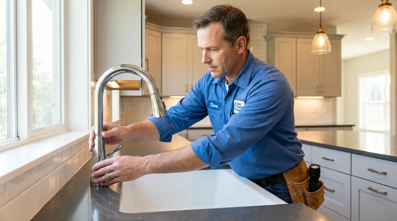 Kitchen faucet installation by Johns Plumbing LLC in Hooks
